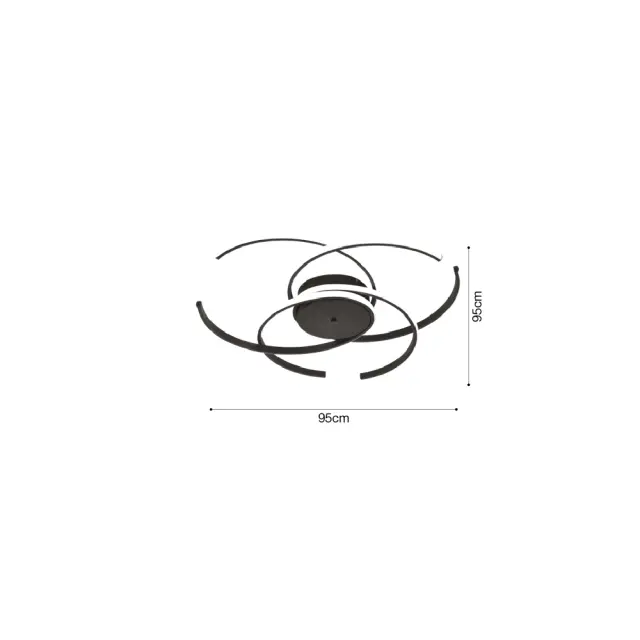 Inlight Πλαφονιέρα οροφής LED 100W 3CCT σε μαύρη απόχρωση D:95cm (6111-A) 3