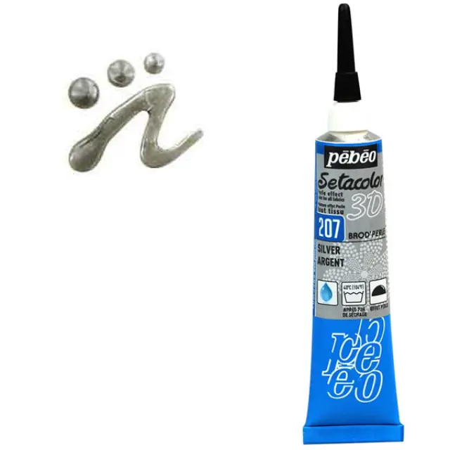 Pebeo Περίγραμμα Υφάσματος Setacolor 3D Perle Effect - 207 Silver - 20ml