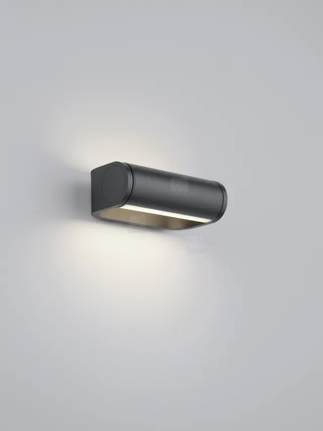 LUZ Φωτιστικό Τοίχου LED IP54 Μαύρο Ματ με Περιστρεφόμενη Κεφαλή