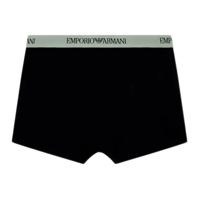 Emporio Armani Ανδρικό Boxer Logo Waistband - Τριπλό Πακέτο, Χρώμα Black-Shadow Leaf-Leaf 3
