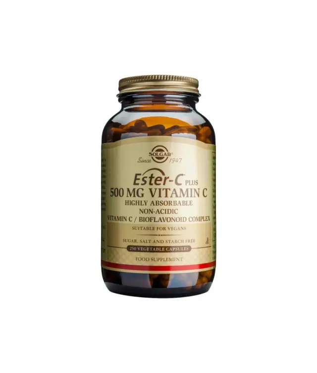 Solgar Ester-C Plus Βιταμίνη για Ενίσχυση του Ανοσοποιητικού, τo Δέρμα & Αντιοξειδωτική δράση 500mg 250 φυτικές κάψουλες