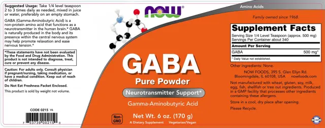 Now Foods GABA Powder 2