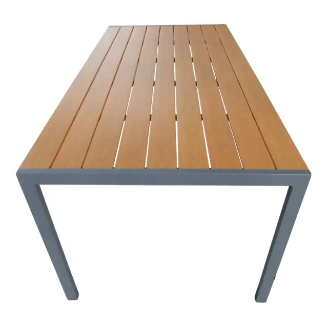 Τραπέζι Nares pakoworld αλουμίνιο ανθρακί-plywood φυσικό 180x90x72.5εκ 3