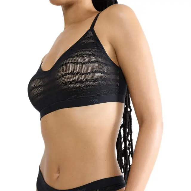 Sloggi Γυναικείο Σουτιέν Push-Up Free Evolve PU Lace, Χρώμα Μαύρο 3