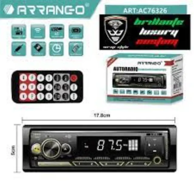 ARRANGO AC76326 AUTORADIO BLUETOOTH AUX USB SD 178x50mm 2