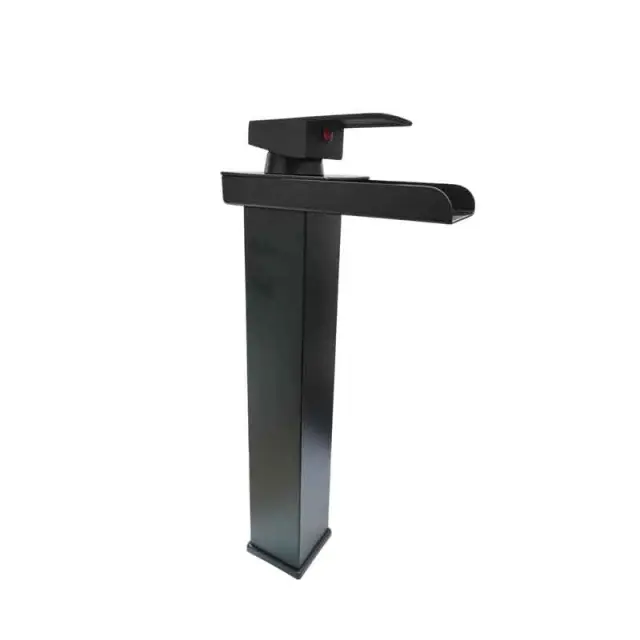 Sanitary Wares Μαύρη Μπαταρία Νιπτήρα με Ρουξούνι Καταρράκτη - Black Basin Faucet with Waterfall Spout 0235015 3
