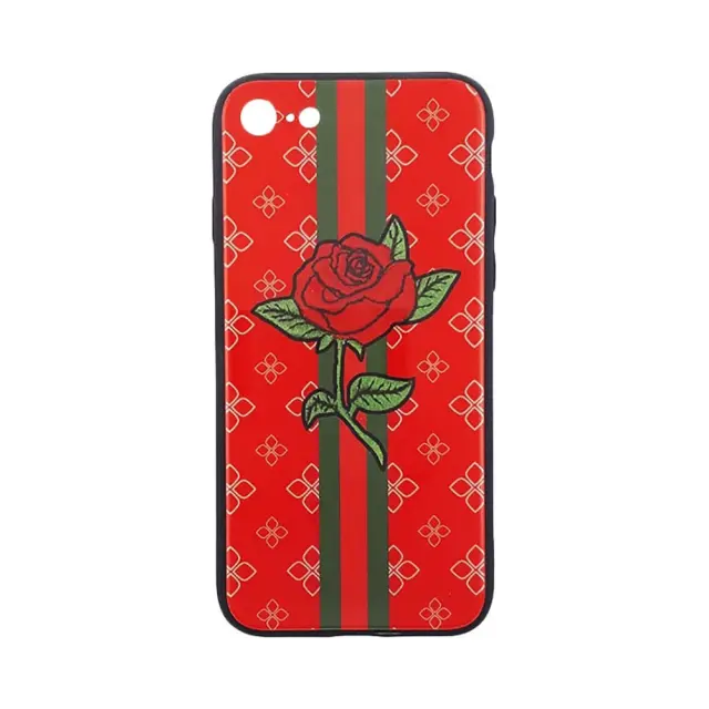Θήκη Με Γυάλινη Πλάτη Glass Case Για Apple iPhone 7 / 8 / SE 2020 / SE 2022 Red Rose