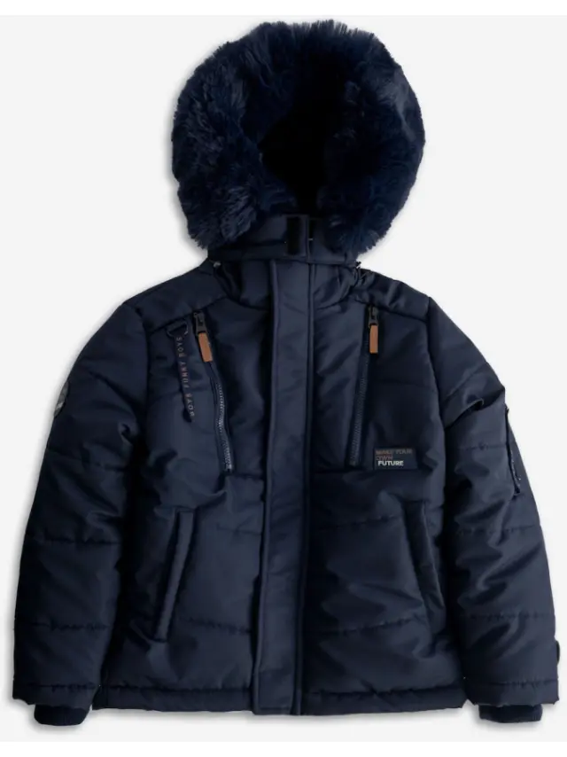 Funky Παιδικό Casual Μπουφάν με Κουκούλα Μπλε 225-118101-2