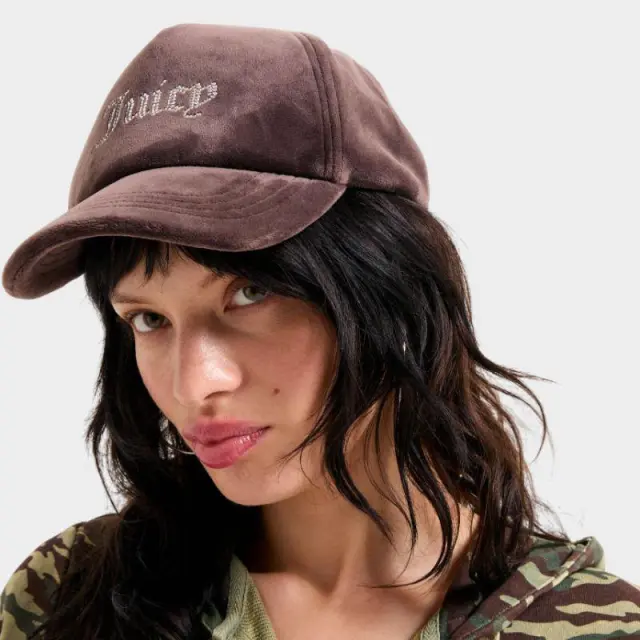 Καπέλο Juicy Couture Velour Diamante Baseball Cup JCAWH224702-193 Καφέ - ONESIZE