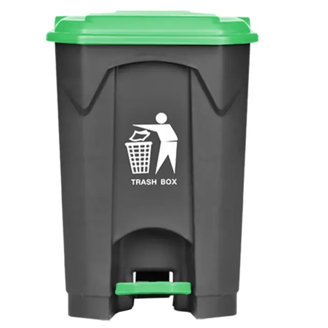 Delta Cleaning Πλαστικός κάδος απορριμμάτων με πεντάλ 87lt Πράσινο / ΚΠ87Π