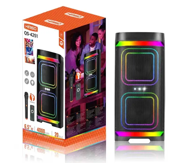 Φορητό ηχείο subwoofer με μικρόφωνο Karaoke - QS-4251 - 260943 2