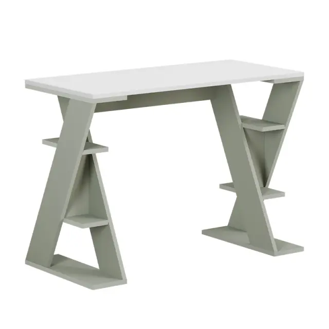 Γραφείο εργασίας Papillon Megapap χρώμα ash green - λευκό 106x50x75εκ 2