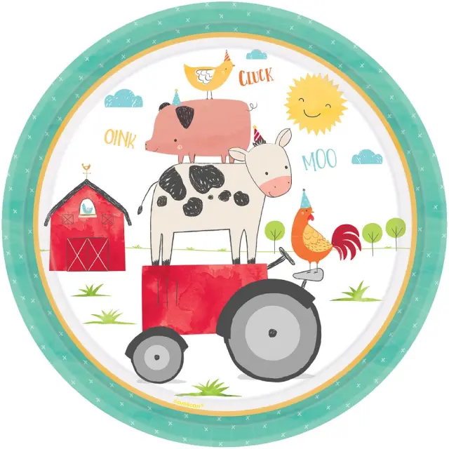 Πιάτα χαρτ. φαγητού Ζωάκια Φάρμας Barnyard / 8 τεμ