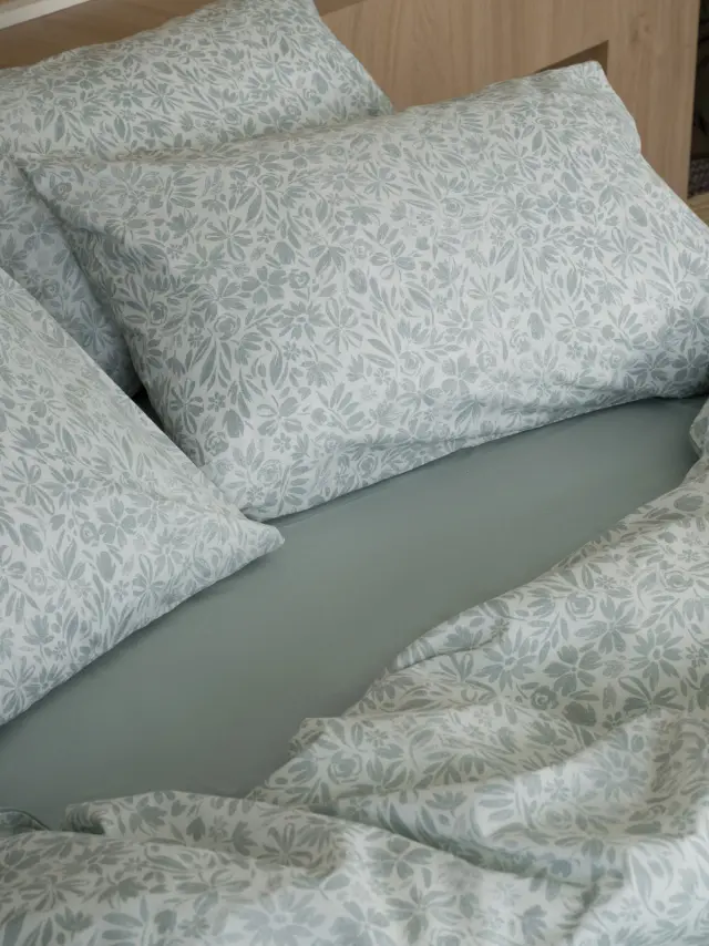 Σετ Σεντόνια Cotton Feelings 2070 Aqua Υπέρδιπλο με λάστιχο (170x205+30) Sunshine 3