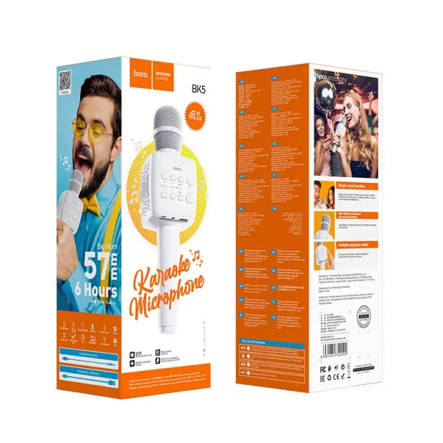Ασύρματο Μικρόφωνο και Ηχείο Hoco BK5 Cantando V.5.0 Ασημί 5W με Λειτουργία Karaoke και Υποδοχή Micro SD Κάρτας 2