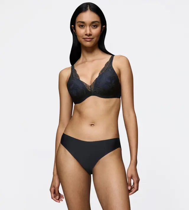 Triumph Σλιπ Body Make-Up Illusion Lace Highleg Tai Μαύρο