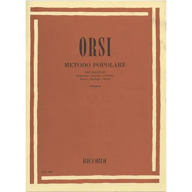 RICORDI Orsi - Metodo Popolare Per Saxofono