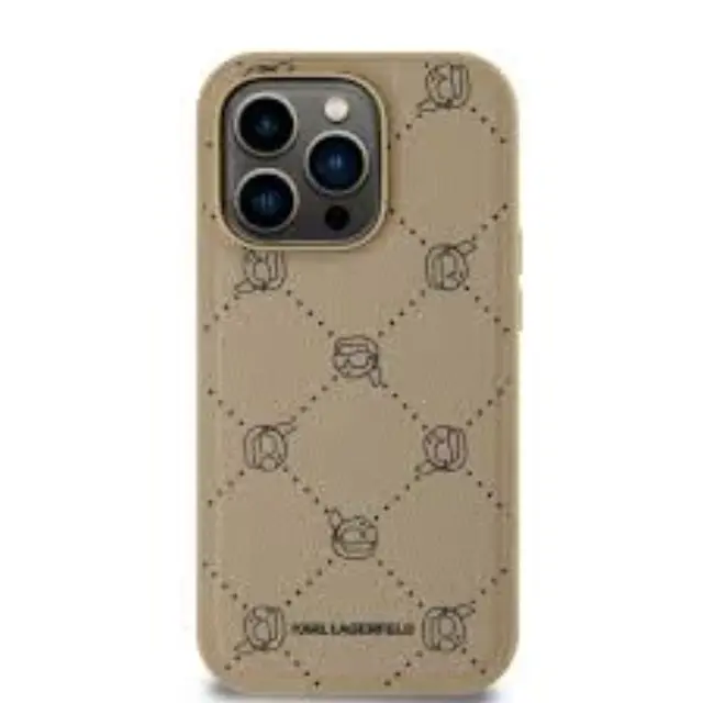 Karl Lagerfeld® Karl Head Pattern Magsafe Θήκη για iPhone 15 Pro Max-Beige 2