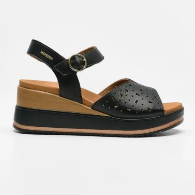 Mephisto Πέδιλα Γυναικείο δέρμα Μαύρο MEP/SERAFIA BLACK