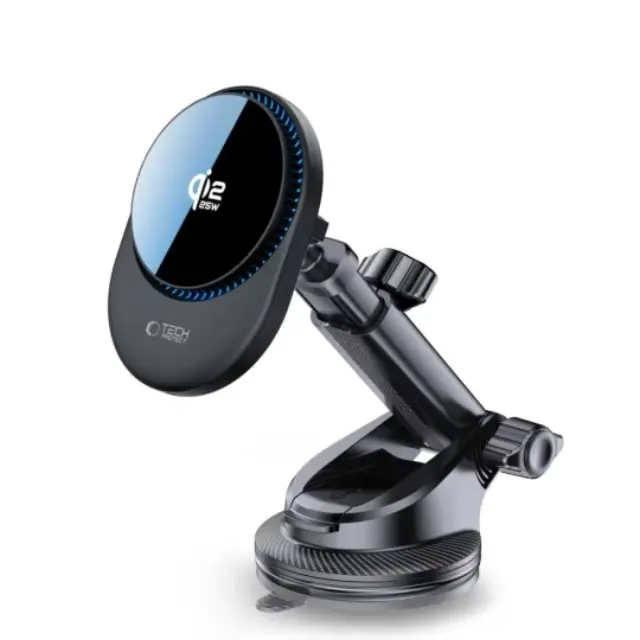 Tech-protect V21 Magnetic Magsafe Dashboard & Vent Car Mount Wireless Charger 25w Qi2.2 Black 3