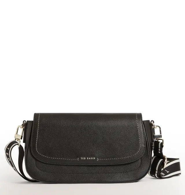 Τσάντα TED BAKER Louiize Webbing Leather Flapover Bag 281393 Μαύρο