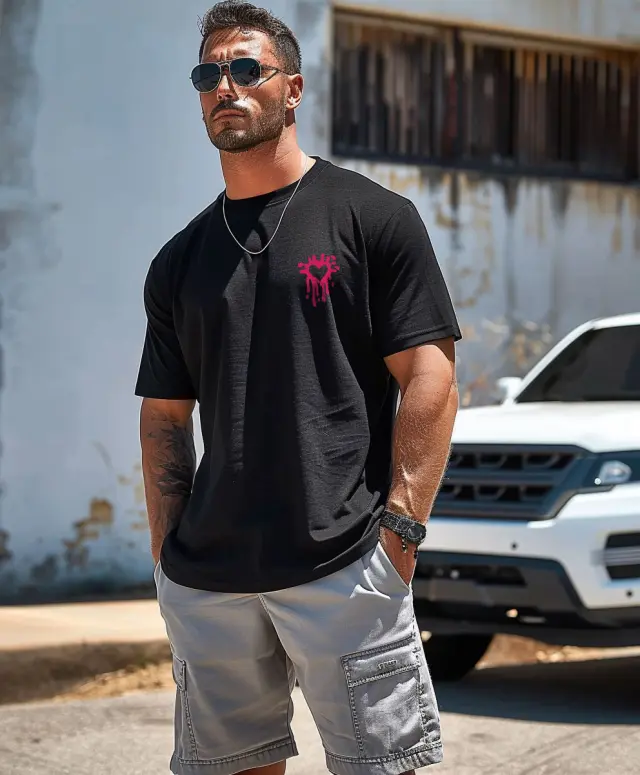 T-shirt Noshame® Μαύρο με τύπωμα - 3025190 - XXL