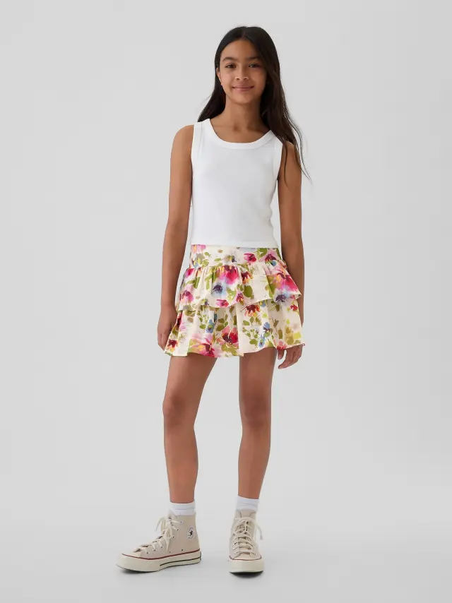 Πολύχρωμη Παιδική Ruffle Skort Φούστα multi floral
