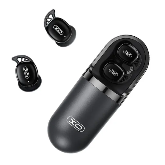 Bluetooth εργονομικά ακουστικά με δονούμενη θήκη φόρτισης και δυνατότητα χρήσης κατά τον ύπνο, σε μαύρο χρώμα