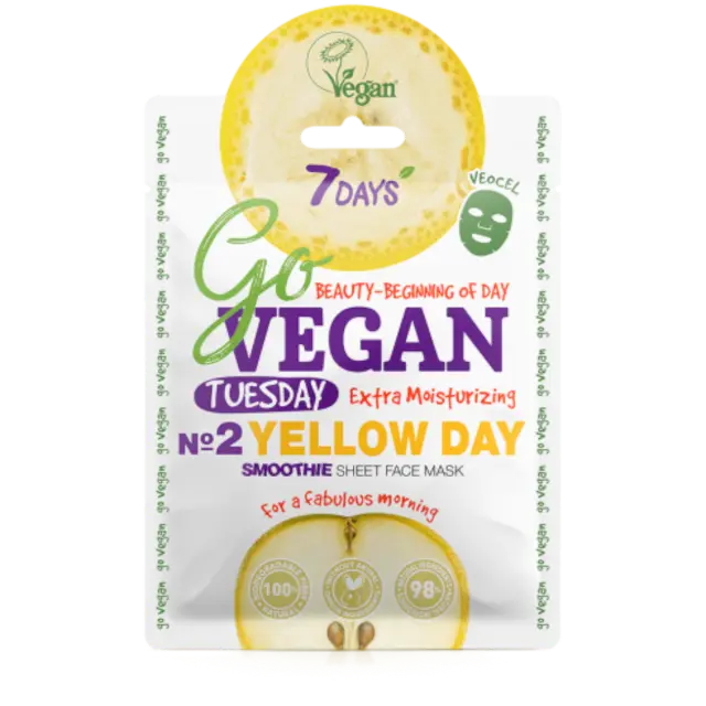 7DAYS GoVegan Tuesday Sheet Mask Yellow Day 25g