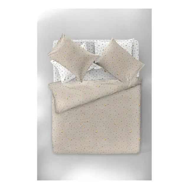 Σετ Παπλωματοθήκη Υπέρδιπλη 3 Τεμαχίων Saint Clair Raffia Taupe 225x245