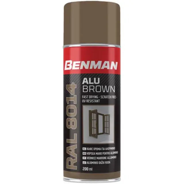SPRAY ΓΙΑ ΑΛΟΥΜΙΝΙΟ ΚΑΦΕ RAL8014 BENMAN 200ML 33985