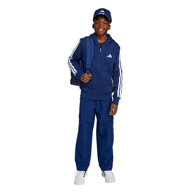 adidas Sportswear Kids 3Stripes Fleece Full-Zip Hoodie Μπλε Σκούρο JY4980 (adidas Sportswear) 3