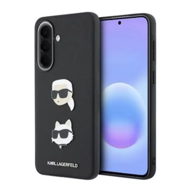 Karl Lagerfeld Liquid Silicone Metal Karl and Choupette Case for Samsung Galaxy A57 Black