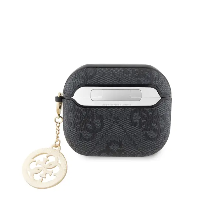 Guess 4G Script PC/PU Charm Case for AirPods 3 Black 2