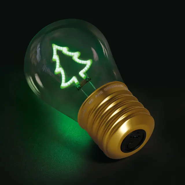 Legami Lightbulb - Shaped Table Lamp - Bulb Fiction - Xmas Tree 2