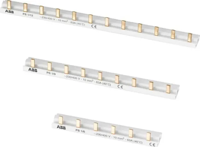 PS1/12 Busbar . 1 Phase Busbar, 12 PINs, 10mm2