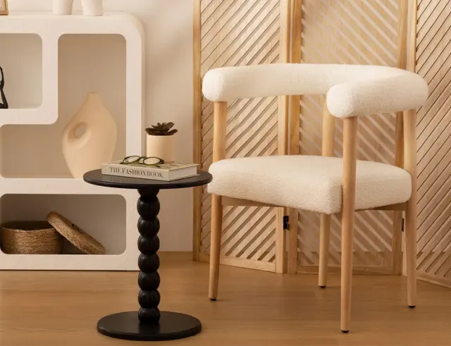 Τραπεζάκι Βοηθητικό Chamlo Atmosphera με διαστάσεις 38x46.5cm - MDF & Ξύλο - Μαύρο 197896B