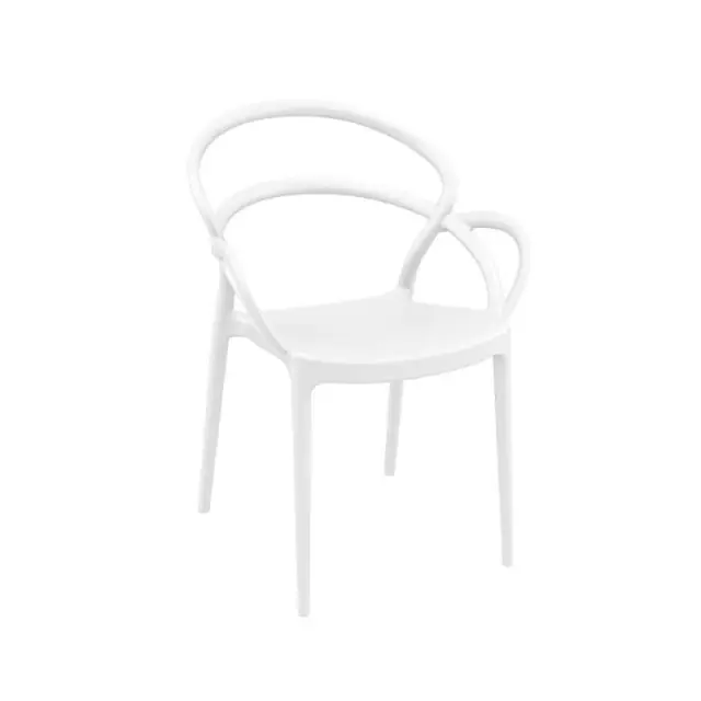 Πολυθρόνα Στοιβαζόμενη MILA Λευκό PP 57x56x82cm