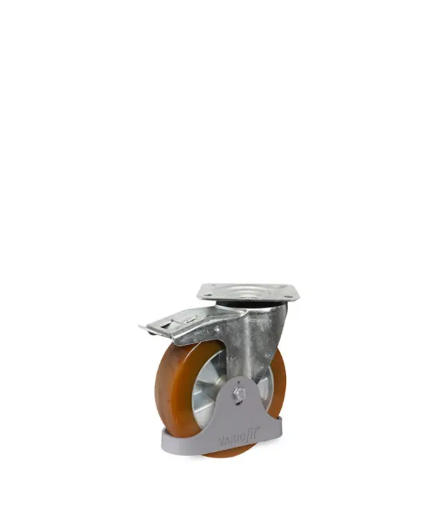 Variofit dpt-200.001 Τροχός Περιστρεφόμενος με Φρένο 92° Shore A για Φορτίο Βάρους ως 350kg