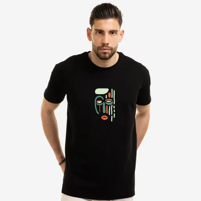 T-shirt Noshame® Μαύρο με τύπωμα Abstract - 122321 - XXL 2