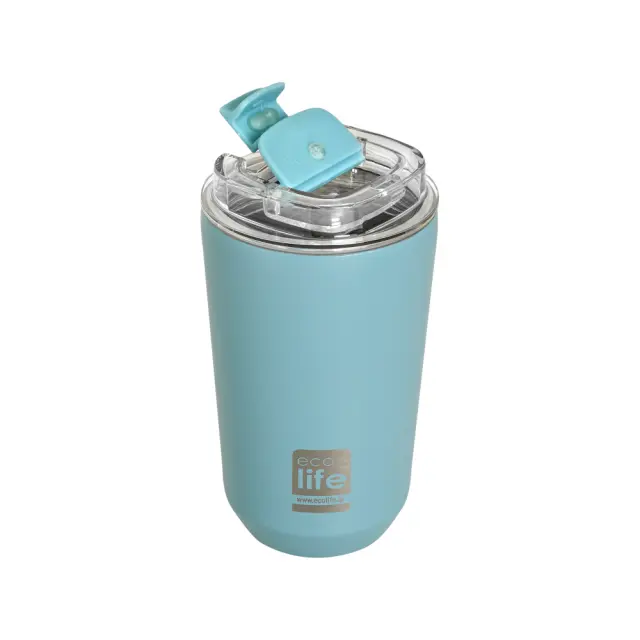 Ecolife Ποτήρι Θερμός 360ml (Hot & Cold) / Coffee Thermos: Pure Collection (5 χρώματα) - Γαλάζιο 2
