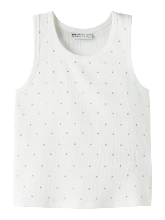 Name It Αμάνικο Τοπ κοριτσίστικο πλεκτό Λευκό NKFHEBA SLIM TANK TOP - 13255458 2