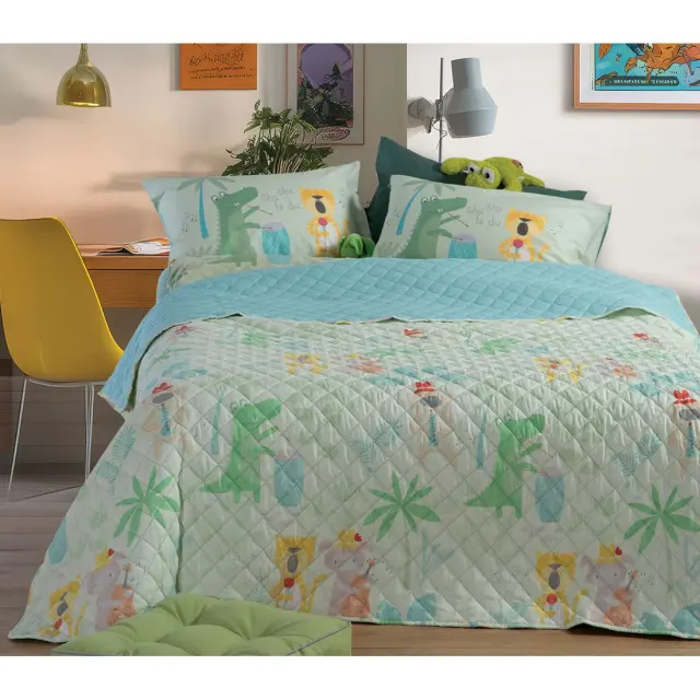 Nef-Nef Homeware Παιδικό Κουβερλί Μονό Jungle Music 180x240 Πράσινο