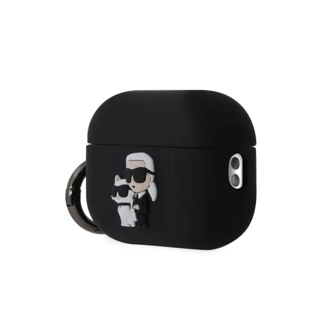 Karl Lagerfeld 3D Logo NFT Karl and Choupette Silicone Case for AirPods Pro 2 Black 3