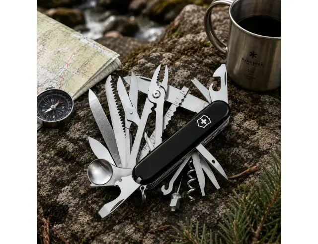 Ελβετικός Σουγιάς Victorinox Champ με 33 λειτουργίες και μήκος 9.1cm - Black 1.6795.3