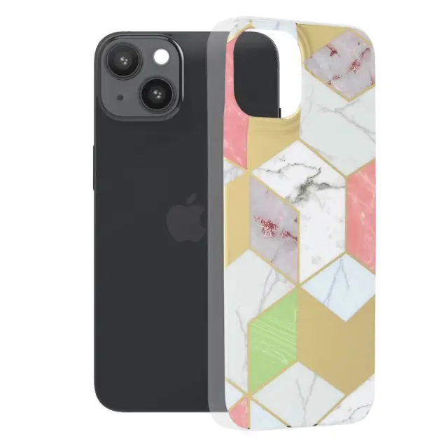 Techsuit® Marble Series Back Cover Προστατευτική Θήκη για iPhone 14- Purple Hex