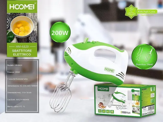 Hoomei HM-6820 Μίξερ Χειρός 150W Πράσινο 3