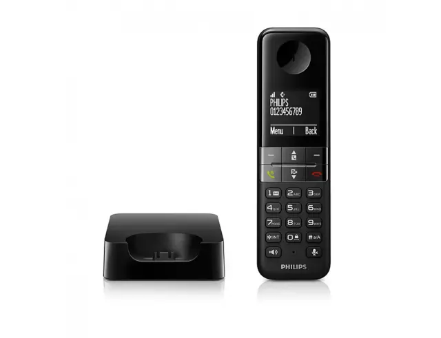 Ασύρματο Τηλέφωνο Philips D4701B/01 με τηλεφωνικό κατάλογο, αναγνώριση κλήσεων και ανοιχτή ακρόαση - Black D4701B/01 2