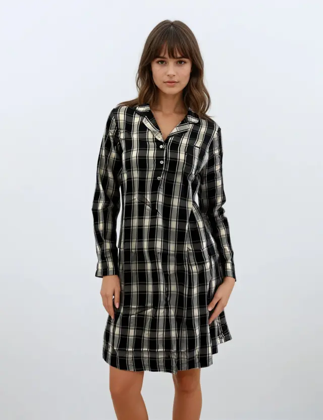 W1048 - Type - NIGHTDRESS BLACK PLAID 2