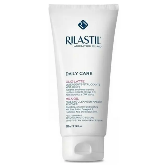 Rilastil Daily Care Milk Oil Απαλό Καθαριστικό προσώπου + ματιών 200ml